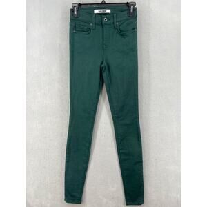 Baldwin Jeans Womens‎ Sz 25 The L CIGARETTE Green Skinny 29" Inseam Stretch